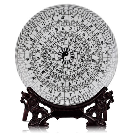 Ink color and gossip text pattern flat plate handicraft porcelain Jahrriesnge porcelain of plate cna0032