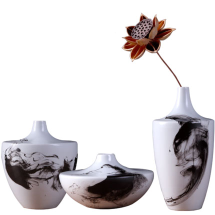 Ink painting three-piece vase decoration Jahrriesnge porcelain of Three pieces ink paintings cna0041