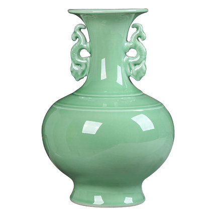 Creative Shadow Celadon Binaural Vase Flower Arrangement Ceramics Jahrriesnge porcelain of celadon binaural vase cna0066