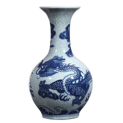 jingdezhen blue and white dragon pattern classic ceramic vase home Jahrriesnge porcelain of crack vase cna0068