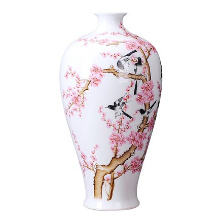 Hand-painted happy birds ceramic vase Jahrriesnge porcelain of happy lucky vase cna0081