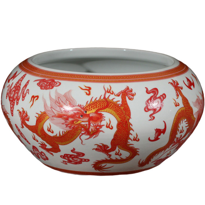 Chinese red dragon pattern ceramic pots and ornament home accessoires Jahrriesnge porcelain of hand painted vase cna0090