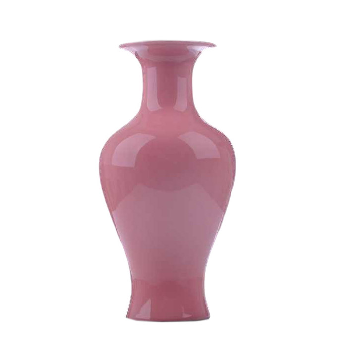 Chinese fishtail pink glaze ceramic vase ornaments for living room Jahrriesnge porcelain of vase cna0133