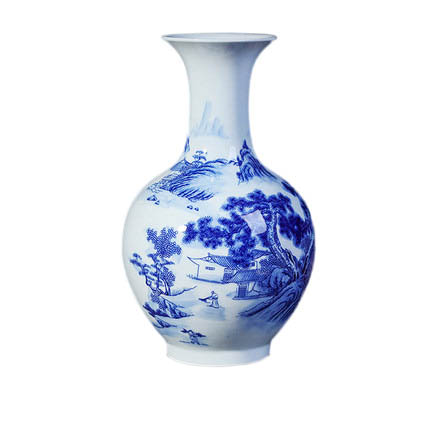 Handmade blue and white porcelain landscape painting ornamental vase Jahrriesnge porcelain of vase cna0135