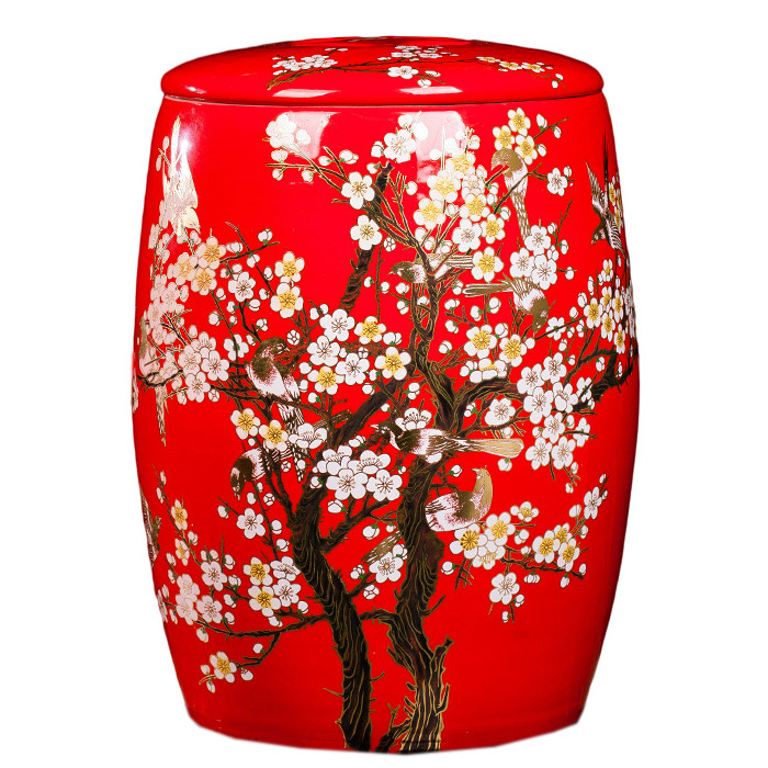 Sealed red ceramic storage jar pots with cover and moisture proof Jahrriesnge porcelain of cna0161