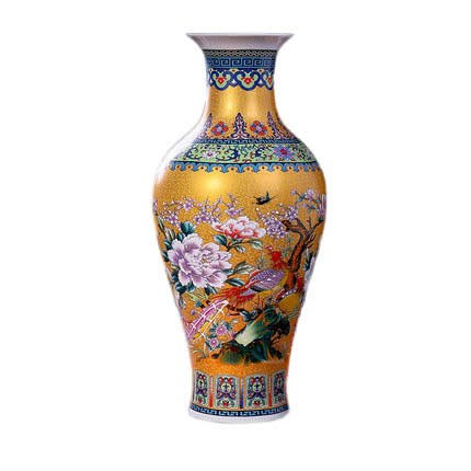 Floor-to-ceiling golden mermaid shape large ceramic vase Jahrriesnge porcelain of golden vase cna0163