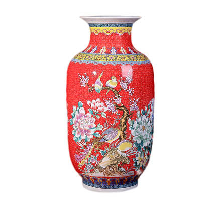 Enameled red wax gourd shaped ceramic large vase decoration Jahrriesnge porcelain of golden vase cna0177