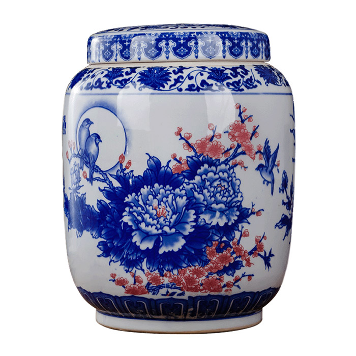 Sealed chinese porcelain storage jar pots with cover moisture proof Jahrriesnge porcelain of cna0184