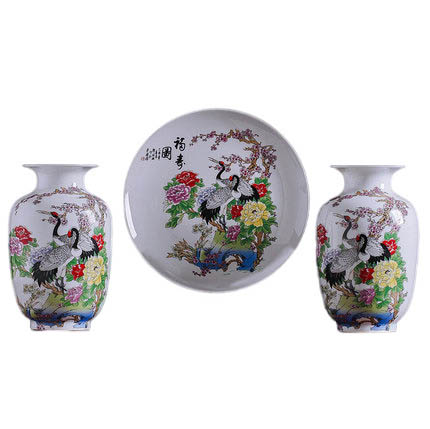 Merry long life and lucky three-piece ceramic small vase Jahrriesnge porcelain of vase set 3 pieces cna0201
