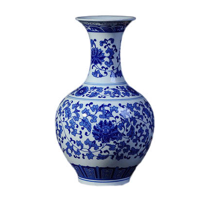 Jingdezhen ceramic blue and white porcelain view vase tangled lotus Jahrriesnge porcelain of white blue vase cna0210
