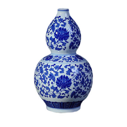 Gourd shape blue and white porcelain vase flower arrangement Jahrriesnge porcelain of white blue vase cna0215