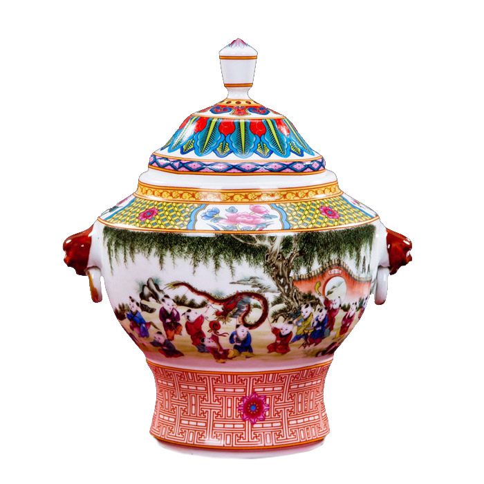 Chinese enamel storage candy pottery jar pot and home decorations Jahrriesnge porcelain of kiln change Jun porcelain vase cna0233