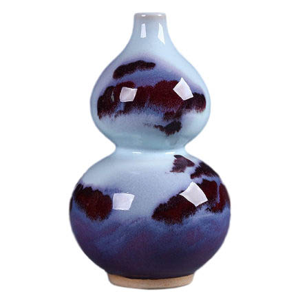 Jingdezhen cloud scenery gourd-shaped small vase ceramic ornaments Jahrriesnge porcelain of kiln change Jun porcelain vase cna0239