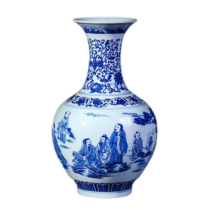 Jingdezhen blue and white porcelain tangled lotus figure vase Jahrriesnge porcelain of white and blue vase cna0263