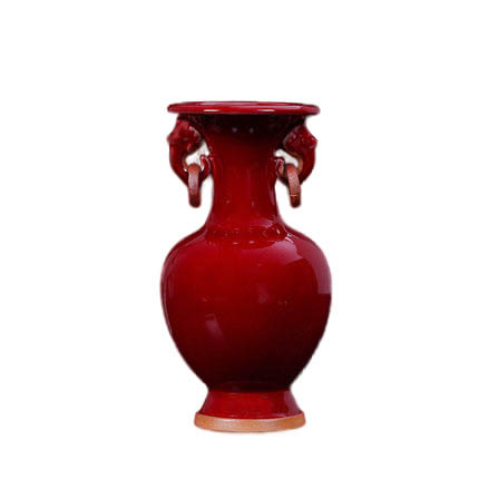 Jingdezhen Red Jun Porcelain Double Ear Porcelain Vase Jahrriesnge porcelain of vase cna0268