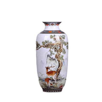 Jingdezhen overglaze tree and deers ceramic vase Jahrriesnge porcelain of vase cna0270