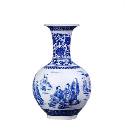 Jingdezhen Blue and White Figures Image Ornamental Ceramic Vase Jahrriesnge porcelain of vase cna0274