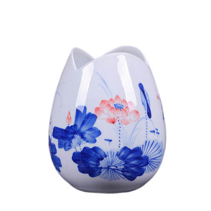 Hand-painted lotus big mouth ceramic vase Jahrriesnge porcelain of vase cna0278