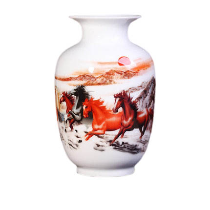 Winter melon shaped horses and sun ceramic small vase Jahrriesnge porcelain of modern stylish simplicity cna0296