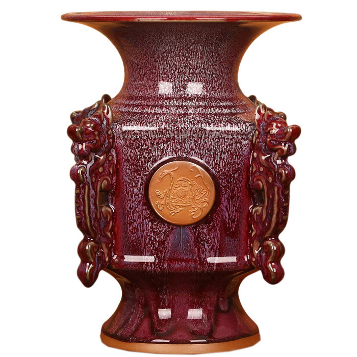 Vintage jun Porcelain official kiln ceramic vase ornaments living room Jahrriesnge porcelain of cna0320