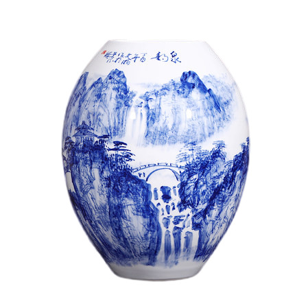 Master hand-painted landscape and bridge porcelain vase Jahrriesnge porcelain of hand drawn lotus cna0414