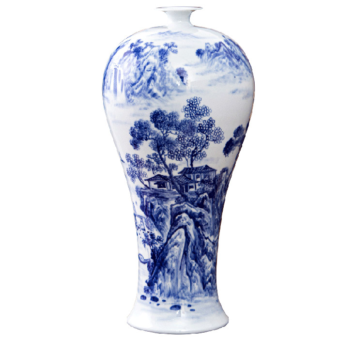 Large blue and white hand painted chinese ceramic flower vase home Jahrriesnge porcelain of cna0419