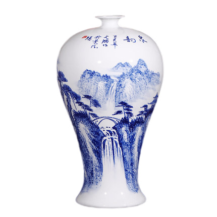 Master hand-painted tree landscape mermaid shape ceramic vase Jahrriesnge porcelain of hand drawn lotus cna0420