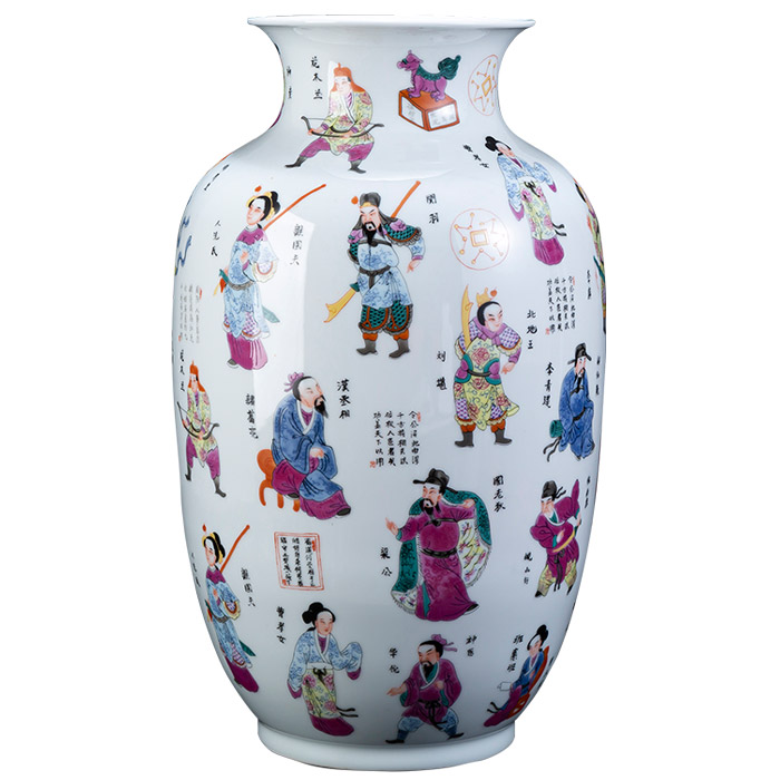 Vintage chinese ceramic flower vases and ornaments with figure painted Jahrriesnge porcelain of vase cna0425