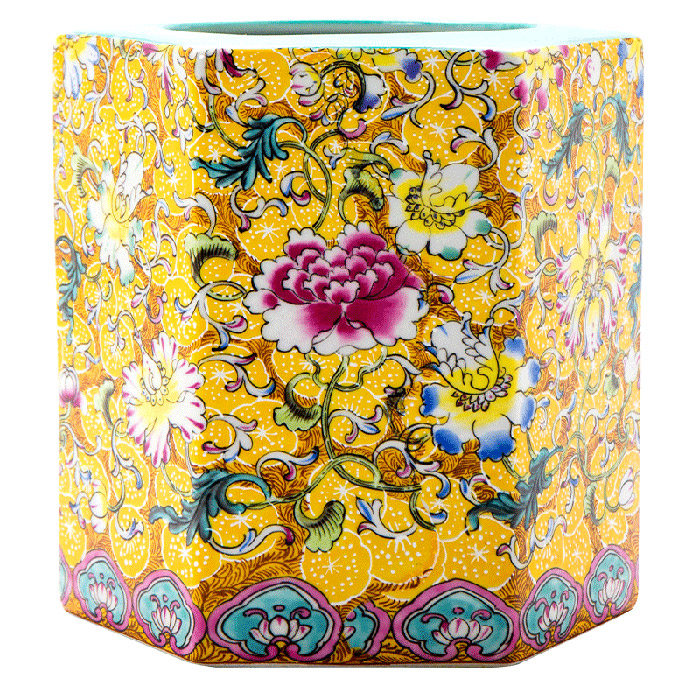 Vintage enamel pen holder storage box and ornament for study or office Jahrriesnge porcelain of guan kiln crack glaze vase cna0428