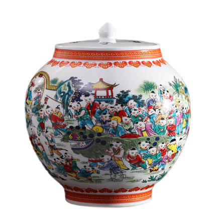 Jingdezhen lovely children pattern ceramic vase crafts Jahrriesnge porcelain of one hundred children vase cna0454