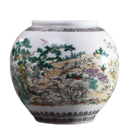Jingdezhen many cranes pattern ceramic vase crafts Jahrriesnge porcelain of one hundred children vase cna0456