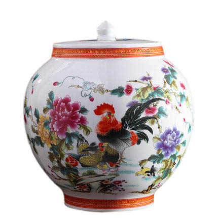 Peony and chickens ceramic vase flower arrangement home decoration Jahrriesnge porcelain of one hundred children vase cna0461