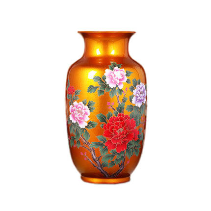 Winter melon shape golden color glaze ceramic vase flower arrangement Jahrriesnge porcelain of flowers vase cna0499