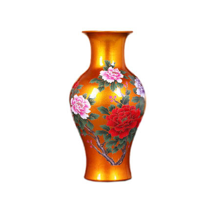 Pot-shaped golden glazed ceramic vase flower arrangement Jahrriesnge porcelain of flowers vase cna0500