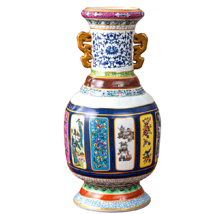 Vintage qing dynasty hand painted oriental porcelain vase ornament Jahrriesnge porcelain of flowers vase cna0513