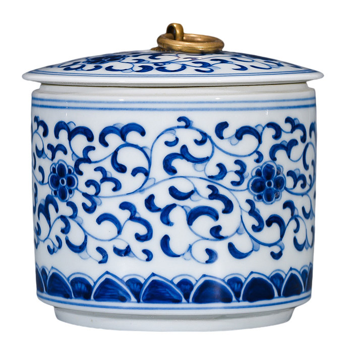Retro porcelain blue and white seal storage ceramic jar kitchen Jahrriesnge porcelain of creative kiln change vase cna0531