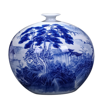 Master hand-painted countryside blue and white porcelain vase Jahrriesnge porcelain of white and blue vase cna0533