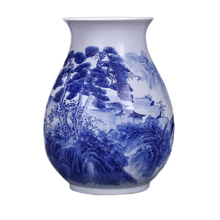 Master hand-painted barrel-shaped blue and white porcelain vase Jahrriesnge porcelain of white and blue vase cna0535