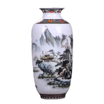 Jingdezhen Ceramic vase with beautiful scenery of mountains and rivers Jahrriesnge porcelain of vase set three pieces cna0579