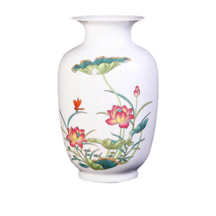 Winter melon shaped ceramic vase with lotus pattern Jahrriesnge porcelain of vase cna0639