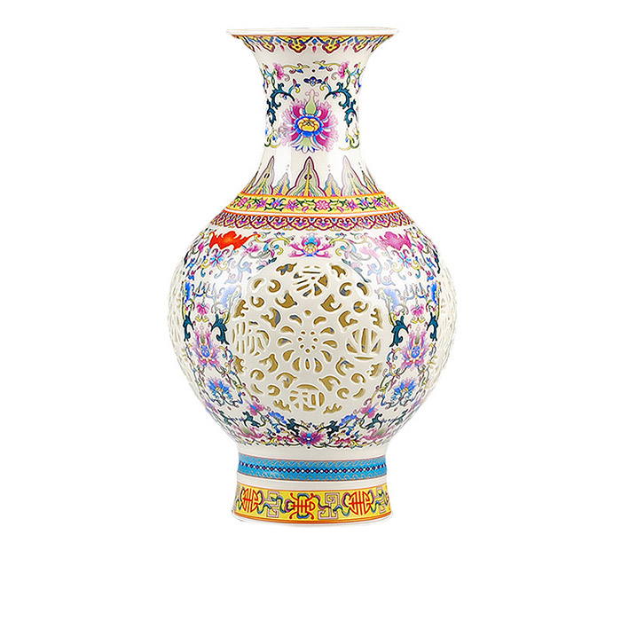 Enamel hollow ceramic vase multiple styles optional Jahrriesnge porcelain of colorful hollow vase cna0666