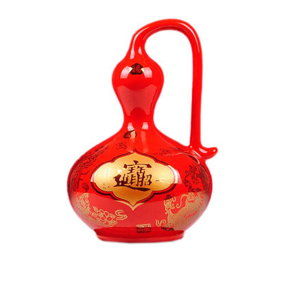 Jingdezhen lucky fortune red ceramic vase with peony pattern Jahrriesnge porcelain of red peony gourd vase cna0690