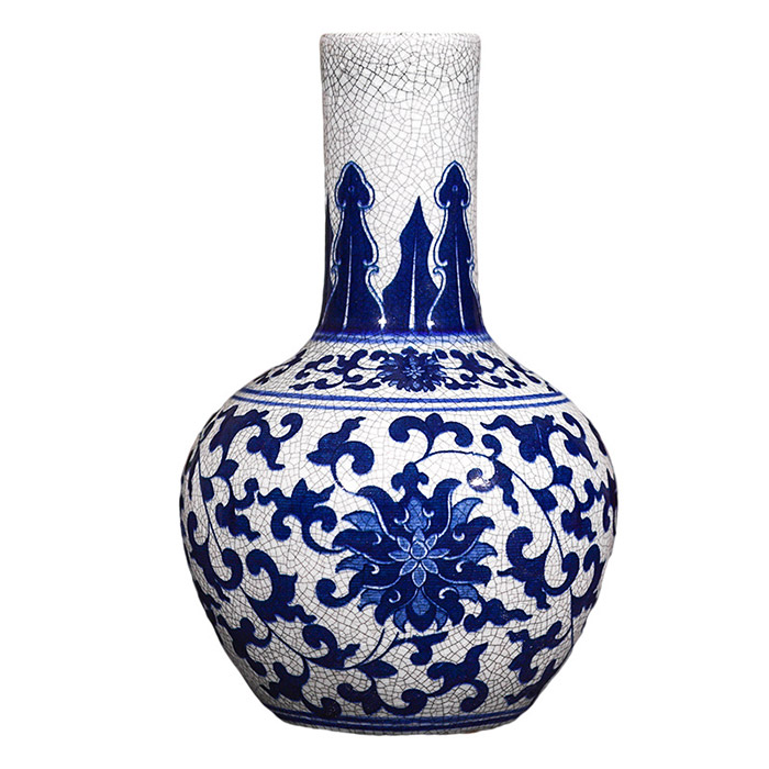 Celestial shape blue and white cracked glaze ceramic vase Jahrriesnge porcelain of crack glaze vase cna0744