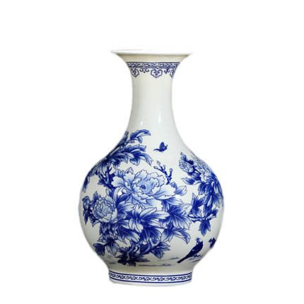 Peony pattern blue and white bone china vase and ornament Jahrriesnge porcelain of peony bone china vase cna0936