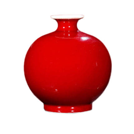 Decorative small pomegranate shape red ice cracked glaze vase Jahrriesnge porcelain of crack glaze red vase cna0945