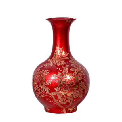 Trendy red crystal glaze ceramic vase for flowers Jahrriesnge porcelain of crystal glaze vase cna0955