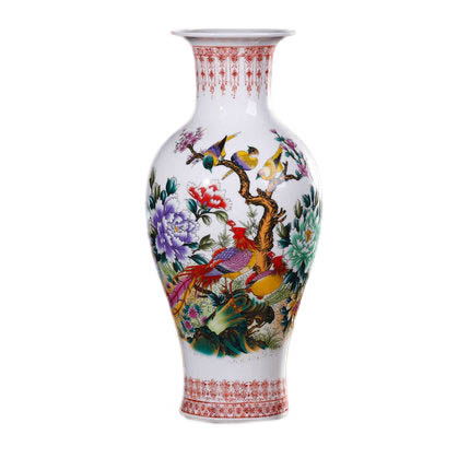Small fishtail shape phoenixes and flowers pattern chinese vase Jahrriesnge porcelain of vase cna0963