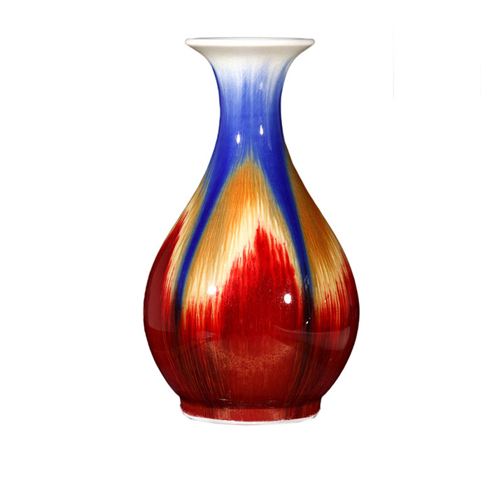 Vintage kiln with cracked colorful glaze ceramic jars and ornaments Jahrriesnge porcelain of vase cna0981