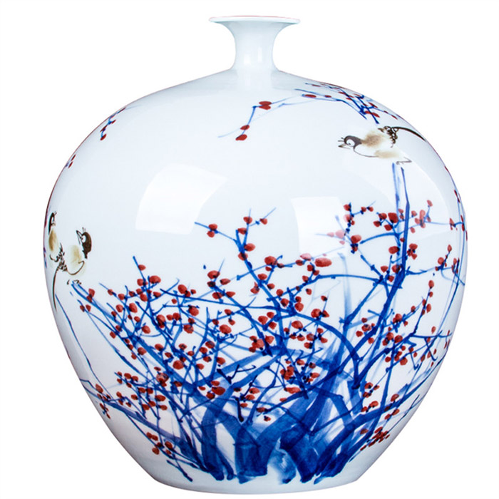 Large designer hand painted pastel ceramic vases multiple styles home Jahrriesnge porcelain of flowers and birds vase cna1123