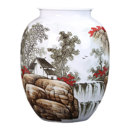 Designer large hand painted landscape ceramic vases for living room Jahrriesnge porcelain of hand painted big vase cna1140